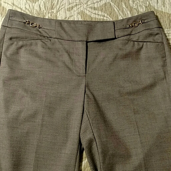 White House Black Market Taupe Modern Boot Cut Dress Pant Trouser Size 4R - Picture 2 of 7